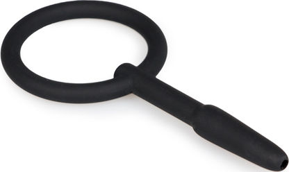 Sinner Gear Hollow Silicone Penisplug Pullring Expander in Black Color