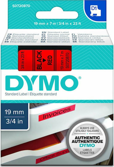 Dymo 45811 Label Maker Tape 7m x 19mm In Black Colour Compatible With Dymo D1 Dymo Rhino/IND