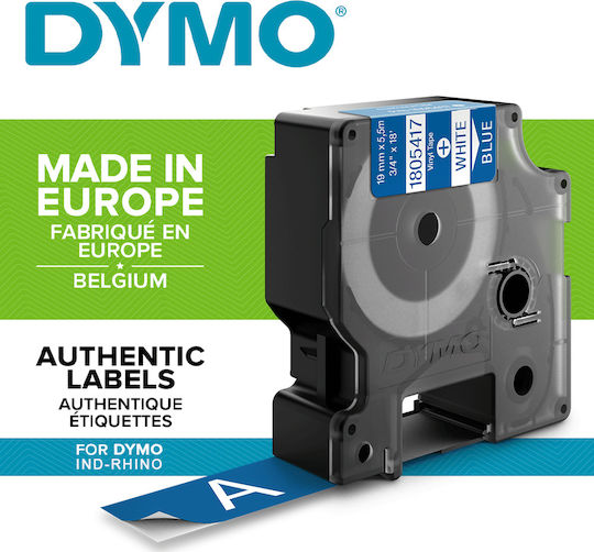 Dymo Label Maker Tape 5.5m x 19mm in Blue Colour Compatible with Dymo Rhino/IND