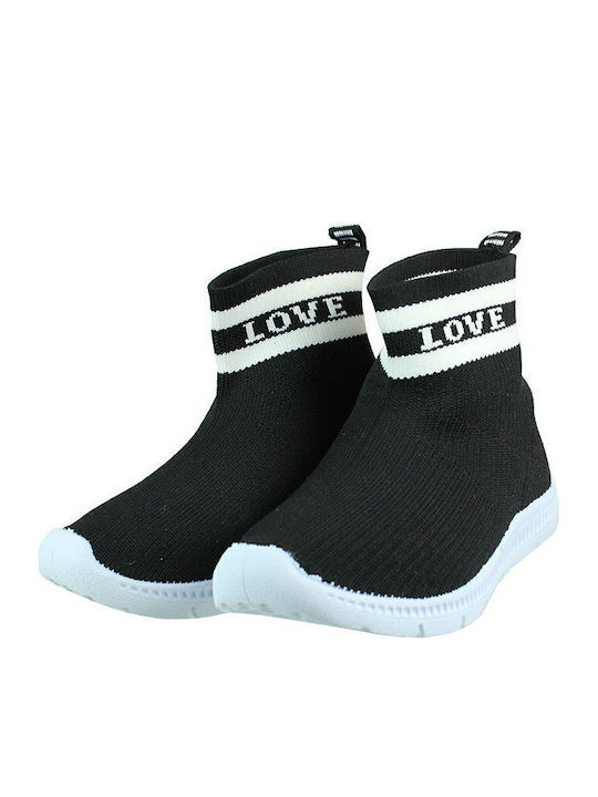 Kinder Sneakers Hoch Slip-on Schwarz