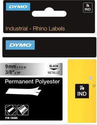 Dymo 18485 Ταινία Ετικετογράφου 5.5m x 9mm σε Ασημί Χρώμα Συμβατή με Dymo Rhino/IND