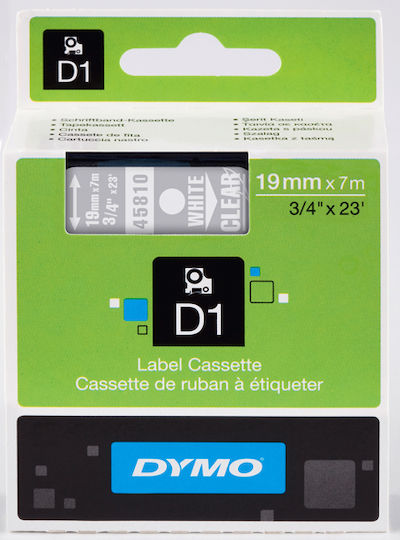 Dymo 45810 Ταινία Ετικετογράφου 7m x 19mm σε Διάφανο Χρώμα Συμβατή με Dymo D1