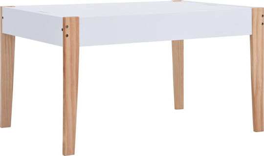 Kids Table Set with Chairs made of Wood White vidaXL