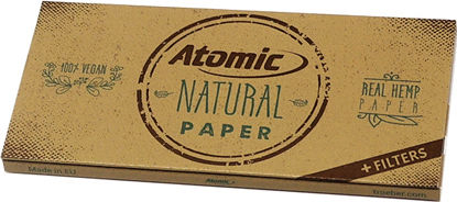 Atomic Natural Maxi Pack Cigarette Rolling Papers King Size with Cone Tips 32 sheets 20pcs