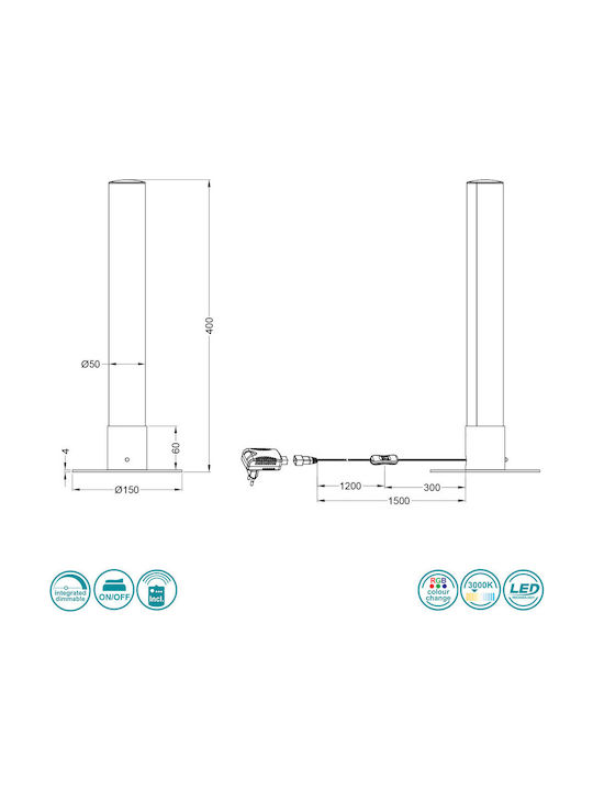 Trio Lighting Leia Decorative Lamp Bar Light Silver