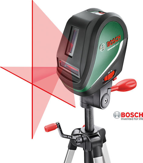 Bosch UniversalLevel 3 Set Αυτορυθμιζόμενο Γραμμικό Αλφάδι Laser Κόκκινης Δέσμης 1.5V με Εύρος Εργασίας 10m