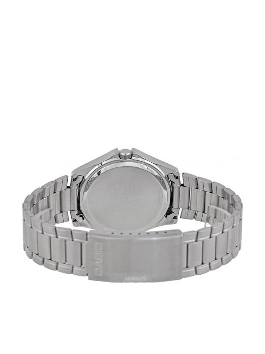 Casio Ανδρικό Ρολόι 38mm Μπαταρίας με Ασημί Μεταλλικό Μπρασελέ
