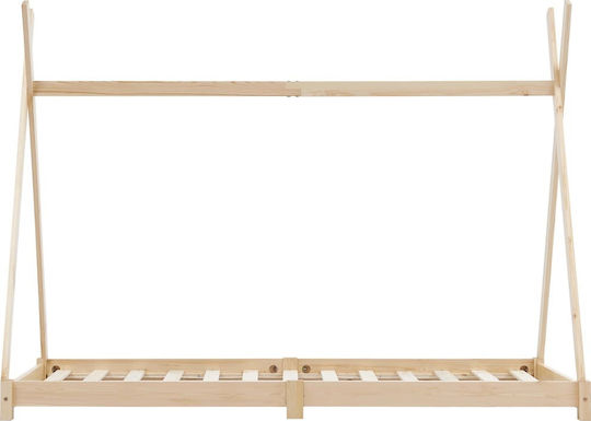 Παιδικό Κρεβάτι Montessori Μονό Καφέ για Στρώμα 90x200cm