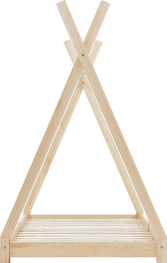 Παιδικό Κρεβάτι Montessori Μονό Καφέ για Στρώμα 90x200cm