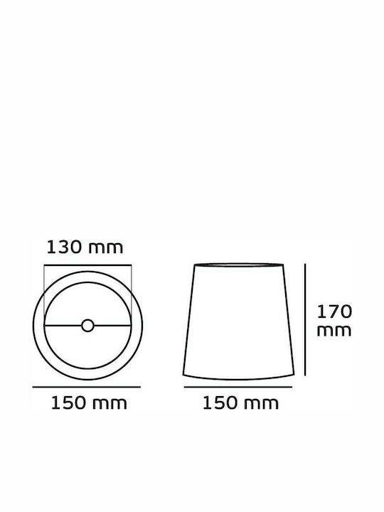 VK Lighting Καπέλο Φωτιστικού 15x17εκ.