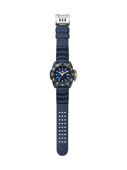 Luminox Scott Cassell Deep Dive 1550 Series Men's Watch 45mm Battery with Blue Rubber Strap