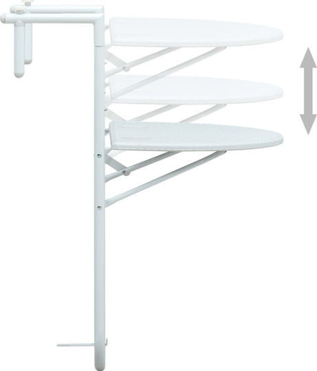 with Plastic Surface and Metal Frame White 60x64x83.5cm