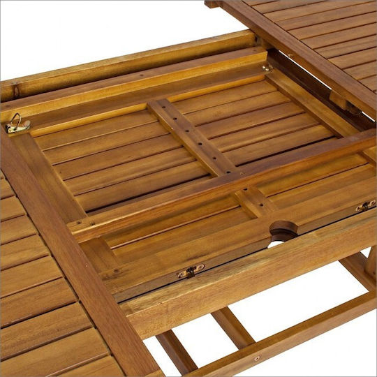 Garten- und Terrassentisch aus Akazie Ausziehbar Noemi 180(+60) x 100 x 74 cm