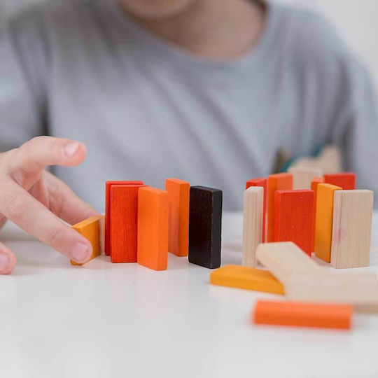 Επιτραπέζιο Παιχνίδι Ξύλινο Ντόμινο για 1 Παίκτη 3+ Ετών (EN) Plan Toys