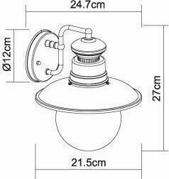 Globo Lighting Sella Wandmontierte Außen-Hutleuchte E27 IP44