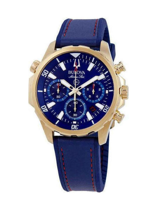 Bulova Star Мъжки часовник с батерия и кожена каишка