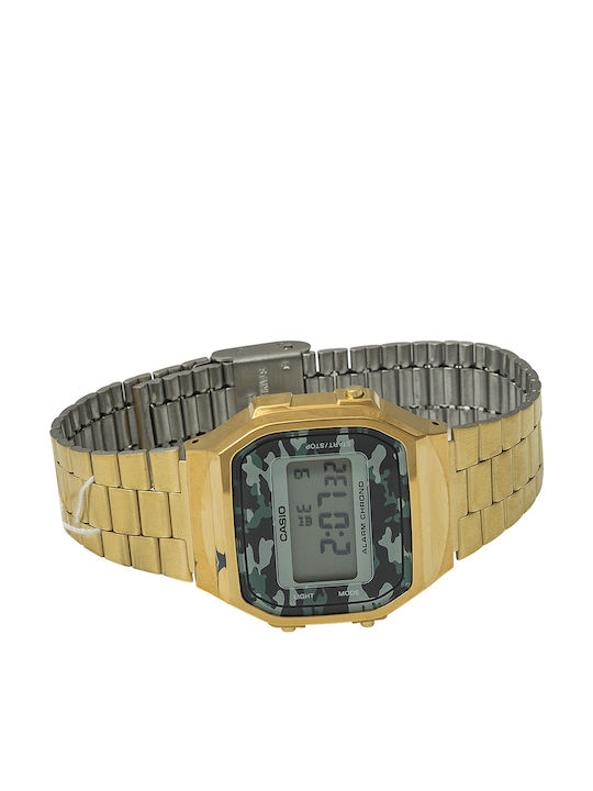 Casio Vintage Iconic Digital Men's Watch 36.3mm Chronograph Battery with Gold Metal Bracelet