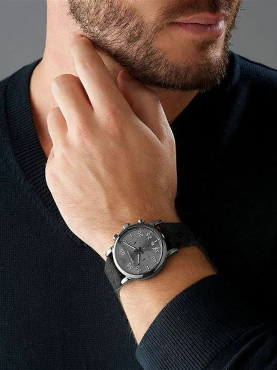 Emporio Armani Luigi Мъжки Часовник 43mm Хронограф На Батерия със Сива Текстилна Каишка