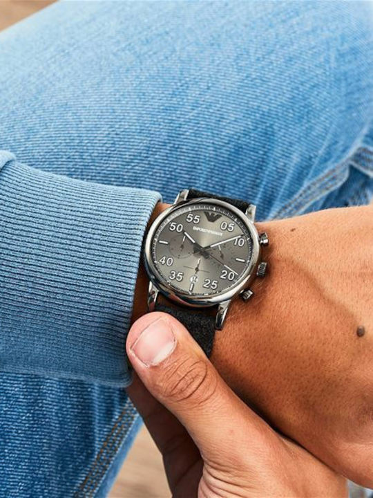 Emporio Armani Luigi Мъжки Часовник На Батерия с Текстилна Каишка Emporio Armani Luigi Мъжки Часовник На Батерия с Текстилна Каишка