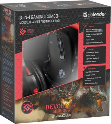 Defender Devourer MHP-006 RGB Gaming Ποντίκι 3200 DPI Μαύρο