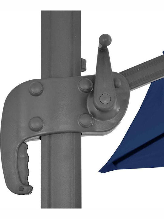 Umbrelă Suspendată Pătrată Din Aluminiu Albastră 4x3m