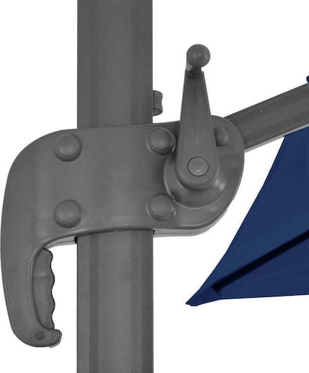 Hanging Square Aluminum Blue Garden & Terrace Parasol 4x3m