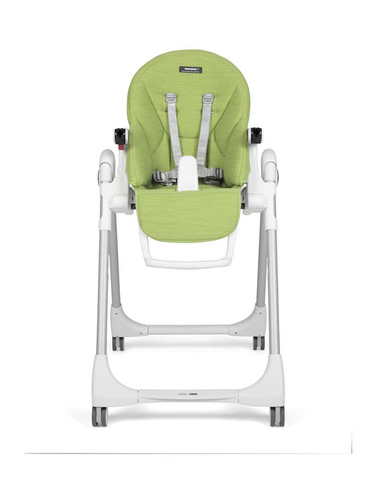 Peg Perego Prima Pappa Follow Me Αναδιπλούμενο Καρεκλάκι Φαγητού με Ρυθμιζόμενο Ύψος Πράσινο