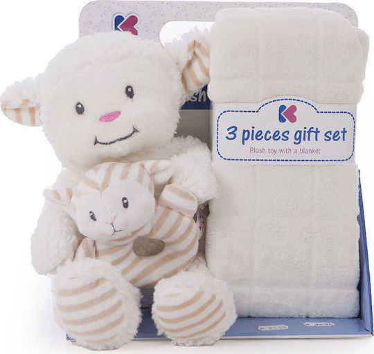 Kikka Boo Babydecken Wickeltücher für Kinderzimmer Schaf mit Tier 76x114cm 3 Stück