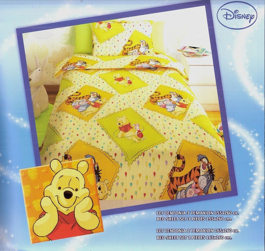 Disney Sheet Set Single Cotton Winnie 260cm