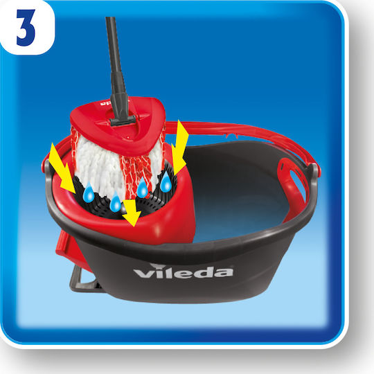Vileda Easy Wring & Clean Turbo Spin Parquet Mop with Microfibers 151153