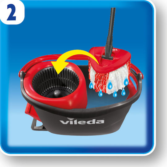 Vileda Easy Wring & Clean Turbo Spin Parquet Mop with Microfibers 151153