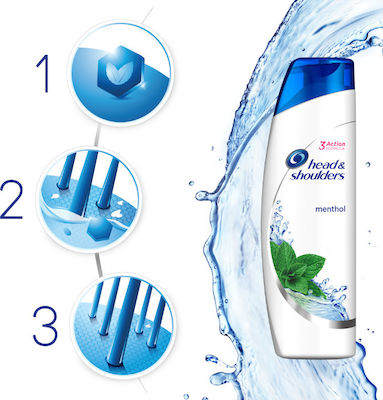 Head & Shoulders Cool Menthol Шампоан против пърхот за Всички типове коса 1x360мл