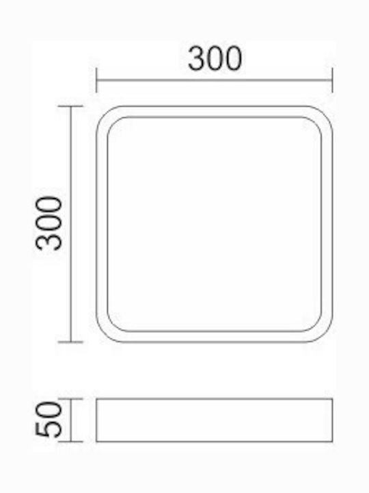 Spot Light Square Outdoor LED Panel 21W with Warm White Light 30x30cm