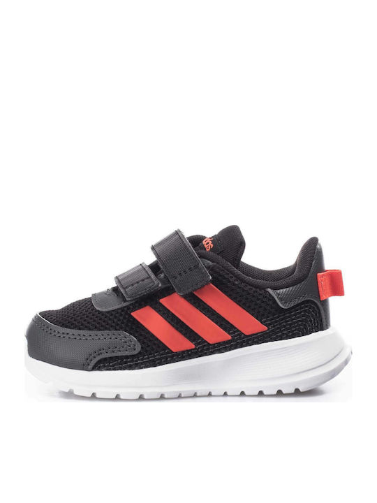 Adidas Kids Sports Shoes Running Core Tensor I with Velcro Core Black / Solar Red / Grey Six