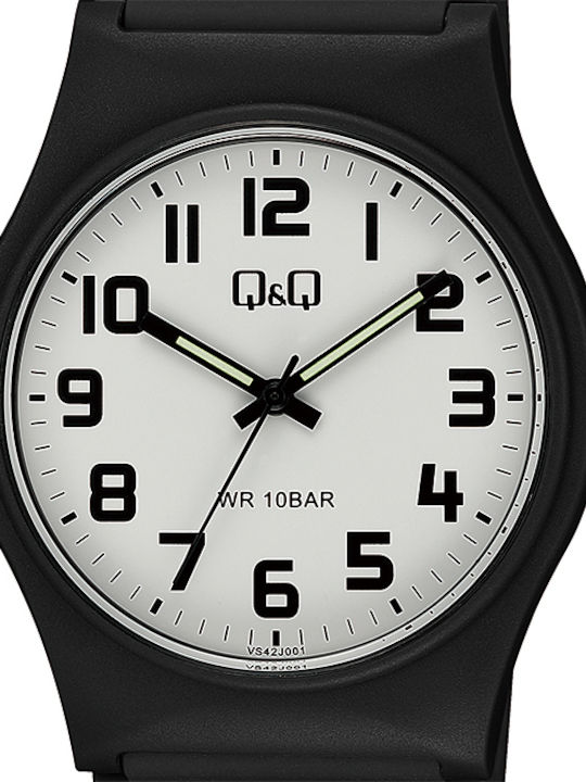Q&Q Men's Watch 40mm Battery with Black Rubber Strap