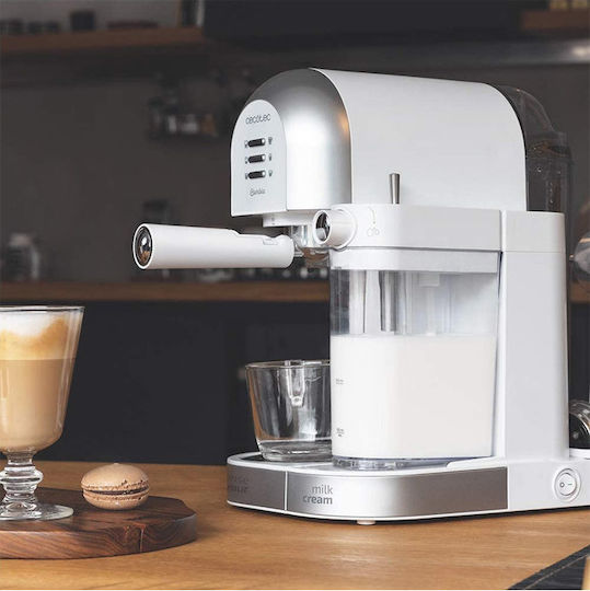 Cecotec Power Instant-Ccino 20 Chic Series Espresso Coffee Machine 1470W Pressure 20bar for Cappuccino White 01594