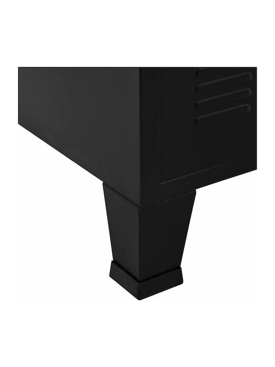 Cabinet de Birou Metalic Negru 75x40x120cm