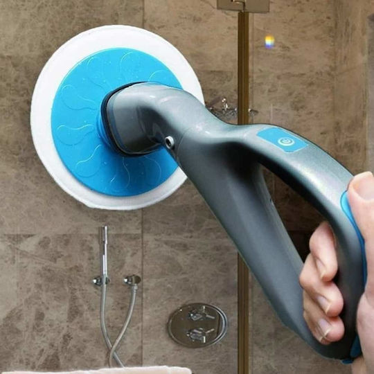 GlobalExpress Plastic Rotating Cleaning Brush with Handle Gray