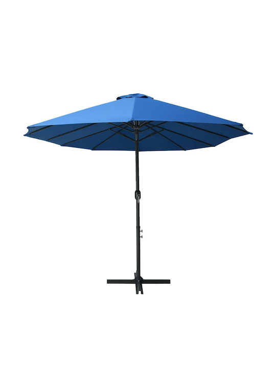 Umbrelă Rotundă Din Aluminiu Albastră Ø4,6m