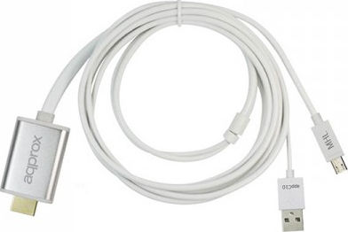Approx Cable HDMI male - MHL 1.8m Λευκό