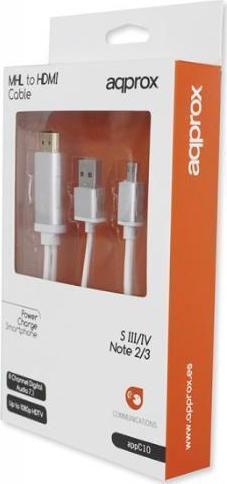 Approx Cable HDMI male - MHL 1.8m Λευκό