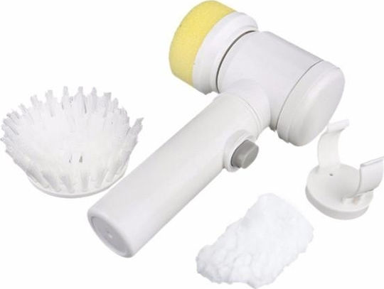 Magic Brush 5 σε 1 Kunststoff Drehbar Reinigungsbürsten mit Handgriff für Allgemeine Verwendung Weiß 1Stück