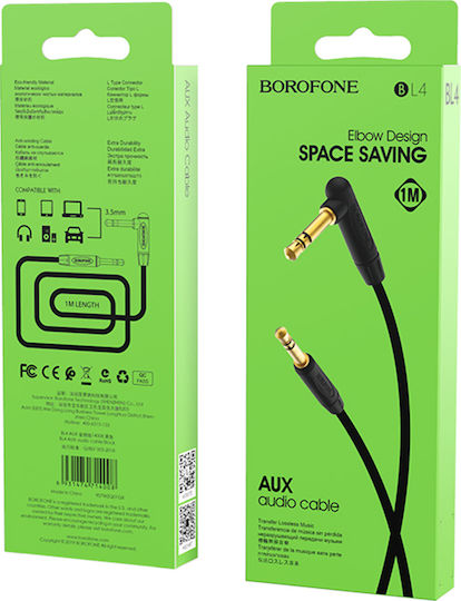 Borofone 3.5mm Jack Cable Male - 3.5mm Jack Male Black 1m
