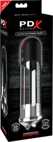 Pipedream PDX Elite Blowjob Penis-Pump mit Vibration Silber