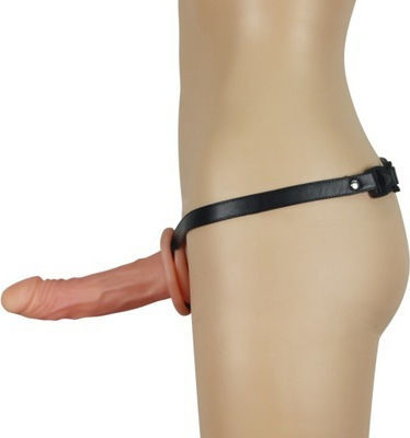 Lovetoy Vibrating Unisex Harness με Dildo σε Μαύρο Χρώμα
