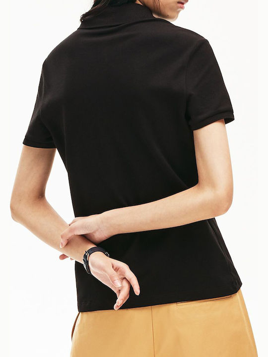 Women's Polo Blouse Short Sleeve Black