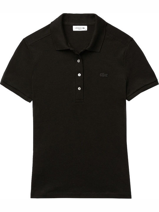 Women's Polo Blouse Short Sleeve Black
