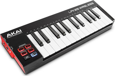 Akai Midi Keyboard LPK25 Wireless με 25 Πλήκτρα σε Μαύρο Χρώμα