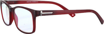 Montana Eyewear BLF73 Lesebrille +2.50 in Burgundisch Farbe BLF73