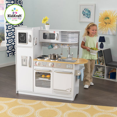 Kidkraft Kids Kitchen Uptown White Kitchen made of Wood for 3+ Years Old 53364